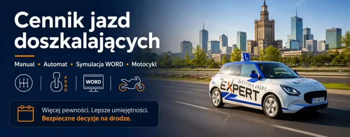 cennik jazd doszkalających warszawa expert szkoła jazdy