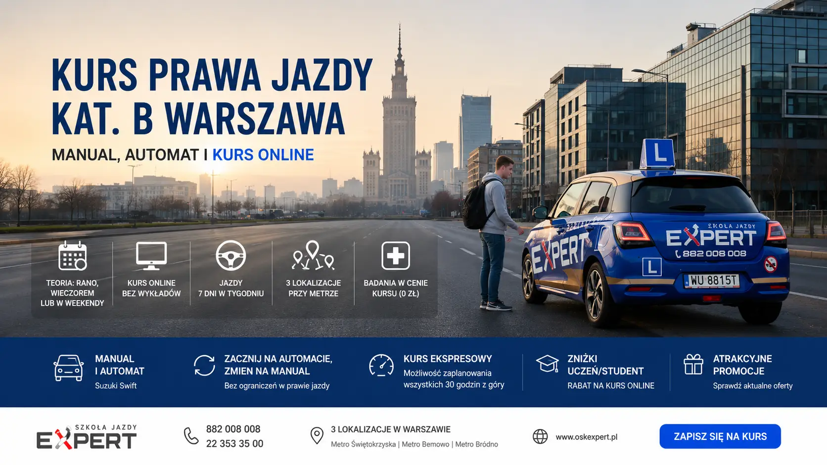 kurs prawa jazdy kat. B Warszawa EXPERT
