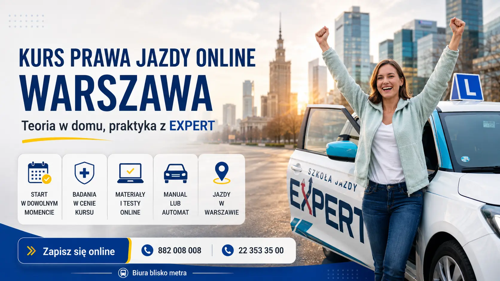 kurs prawa jazdy online Warszawa EXPERT
